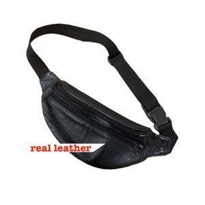Black Leather Fanny Pack 🖤